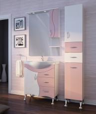 Комплект мебели для ванной Ювента Бриз 65 розовый