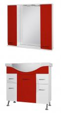Комплект мебели для ванной Ювента Франческа 100 красный